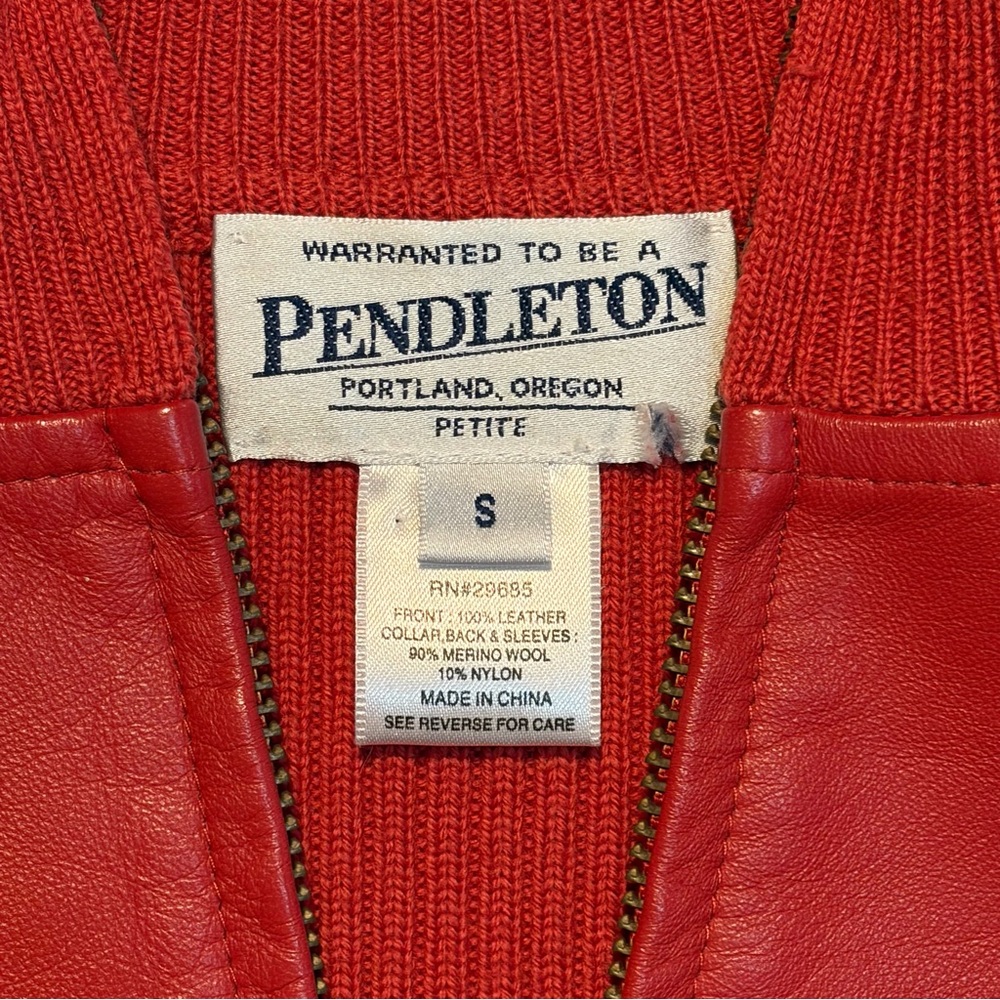 Pendleton Leather Wool Zip Front Jacket - Picture 9 of 9
